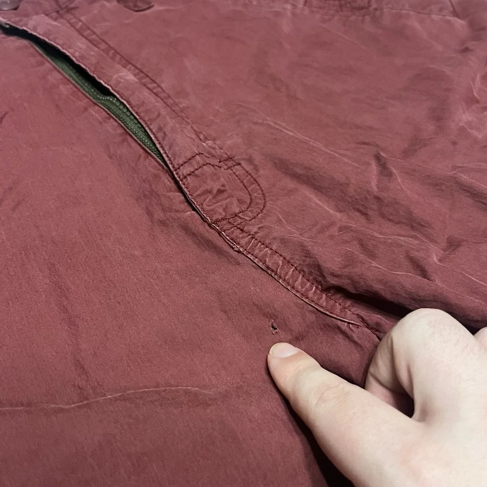 Y2K American Eagle Paratrooper Shorts Mens 34 Maroon Baggy Cargo Utility